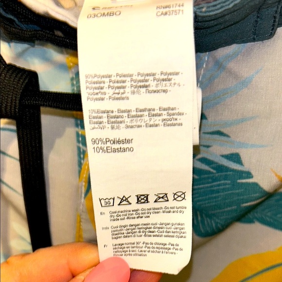 RIPCURL Men's Blue and Yellow Tropical Print Swim Board Shorts Sz 36. Never worn - Picture 6 of 13